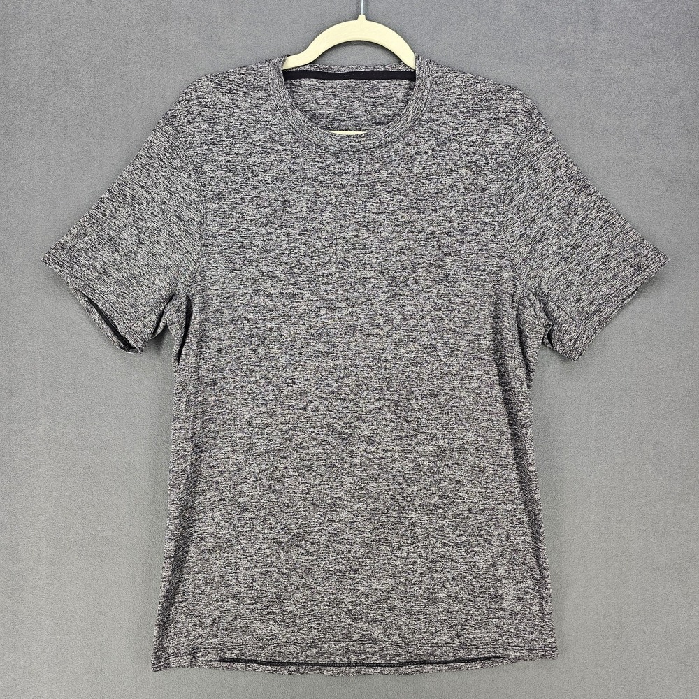 Lululemon Shirt Mens Medium Gray Heathered Short Sleeve Athletic Performance Tee
